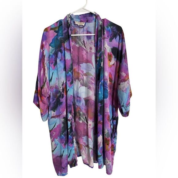 Vintage Christine Vancouver Floral Print Kimono - Picture 1 of 4
